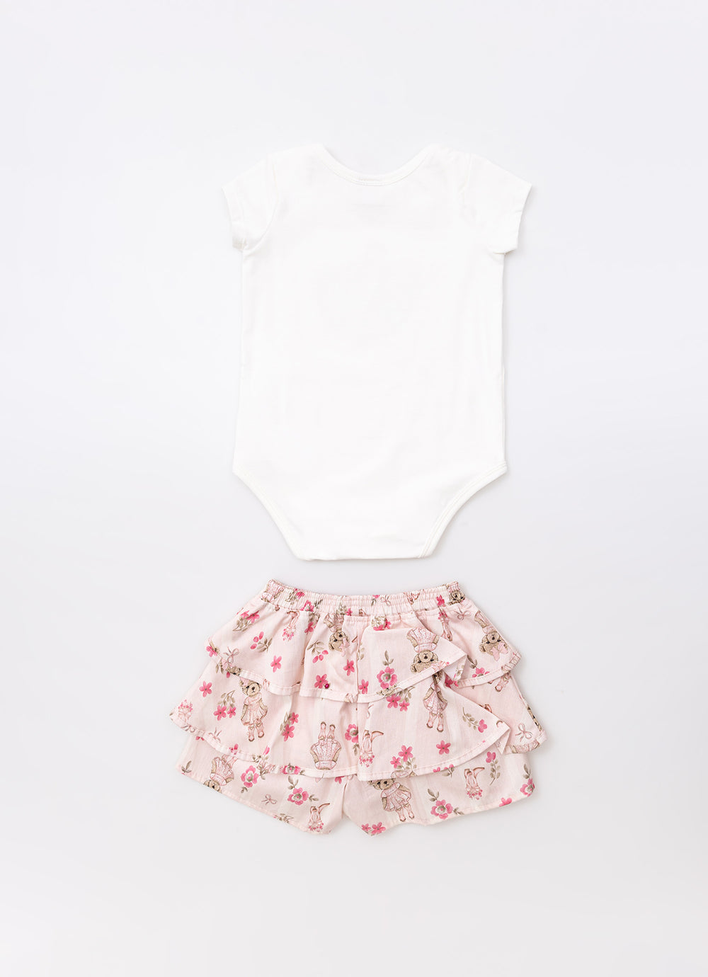 Conjunto Body Cotton e Short Babados