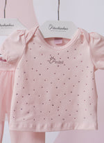 Conjunto Blusa Cotton Cristais e Legging Saia Tule