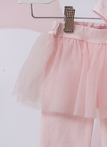Conjunto Blusa Cotton Cristais e Legging Saia Tule