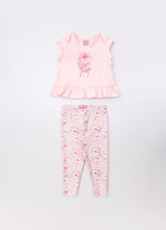Conjunto Blusa Cotton Flor e Legging Light