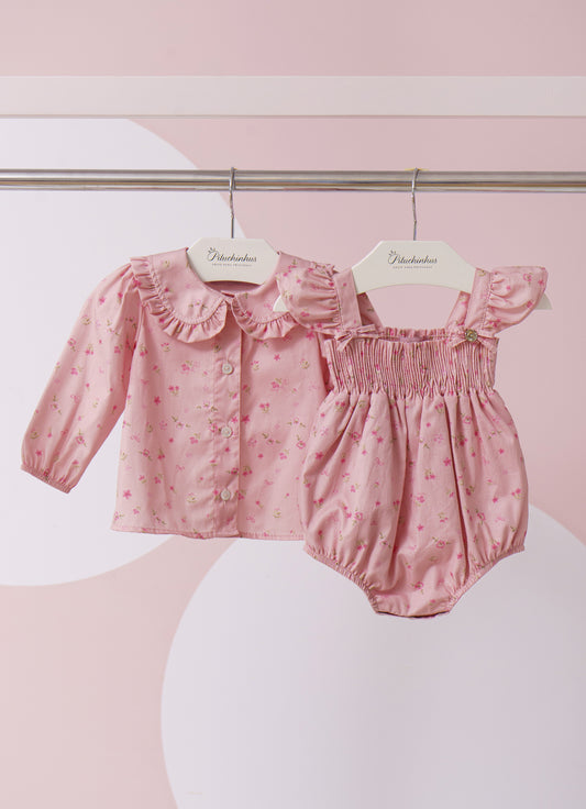Macacão Algodão Mini Floral Lastex Macacão Algodão Mini Floral Lastex