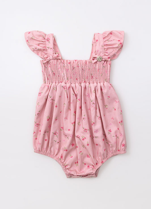 Macacão Algodão Mini Floral Lastex Macacão Algodão Mini Floral Lastex