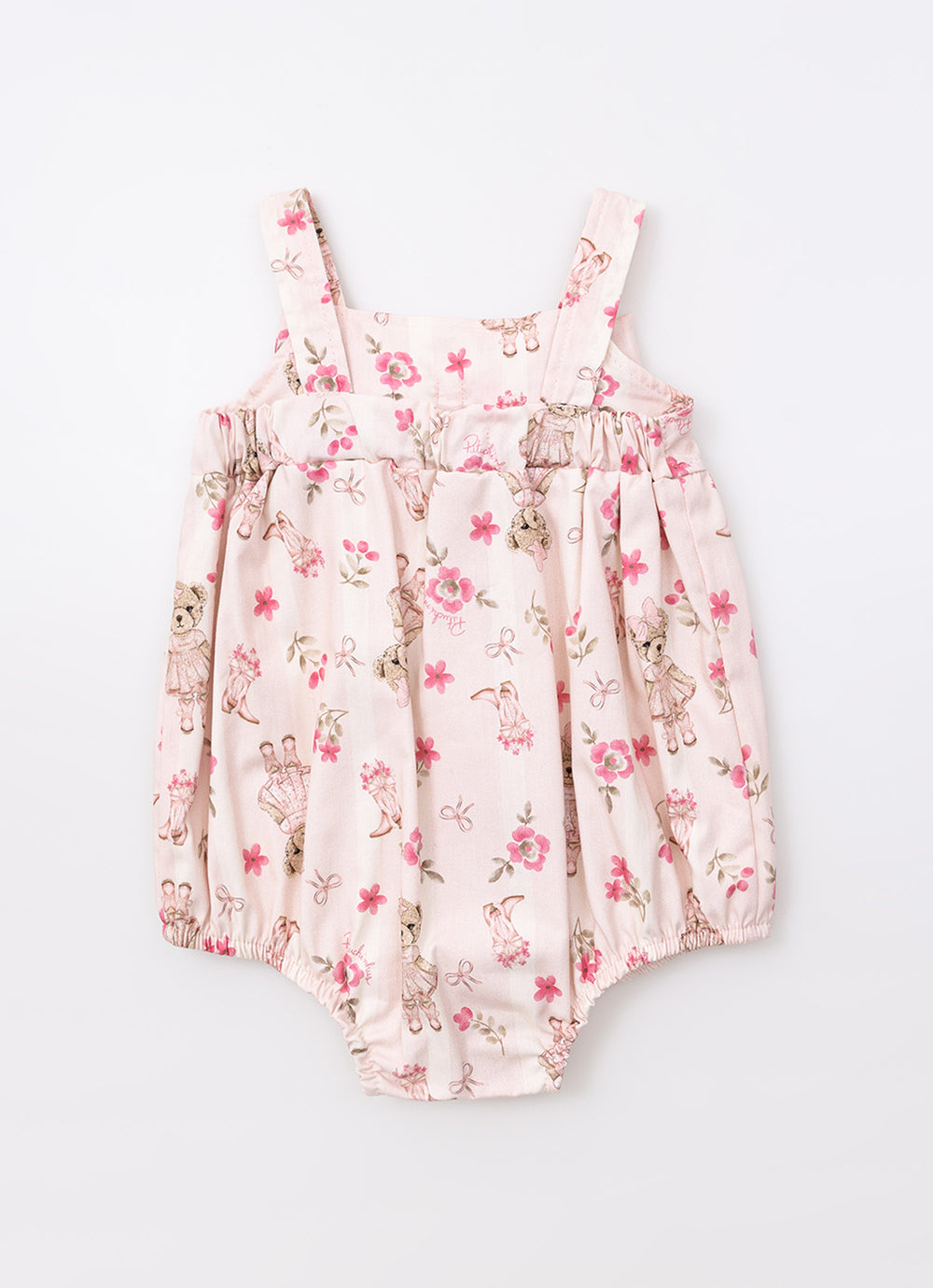 Macacão Algodão Listra Maxi Laço Puffer
