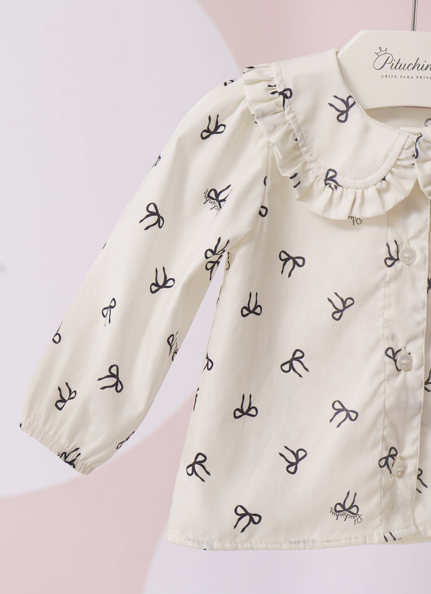 Camisa Algodão Estampada Gola Babadinho