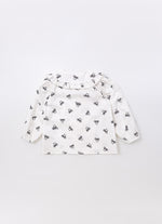 Camisa Algodão Estampada Gola Babadinho