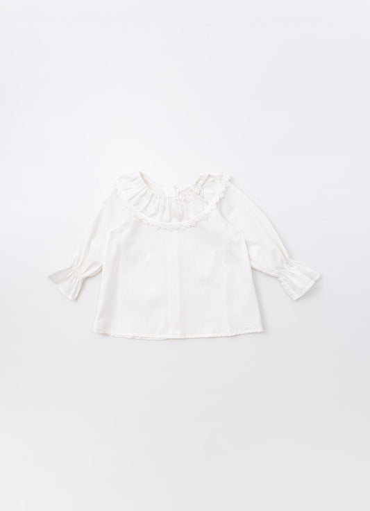 Camisa Algodão Golinha Renda Camisa Algodão Golinha Renda