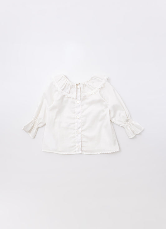 Camisa Algodão Golinha Renda Camisa Algodão Golinha Renda