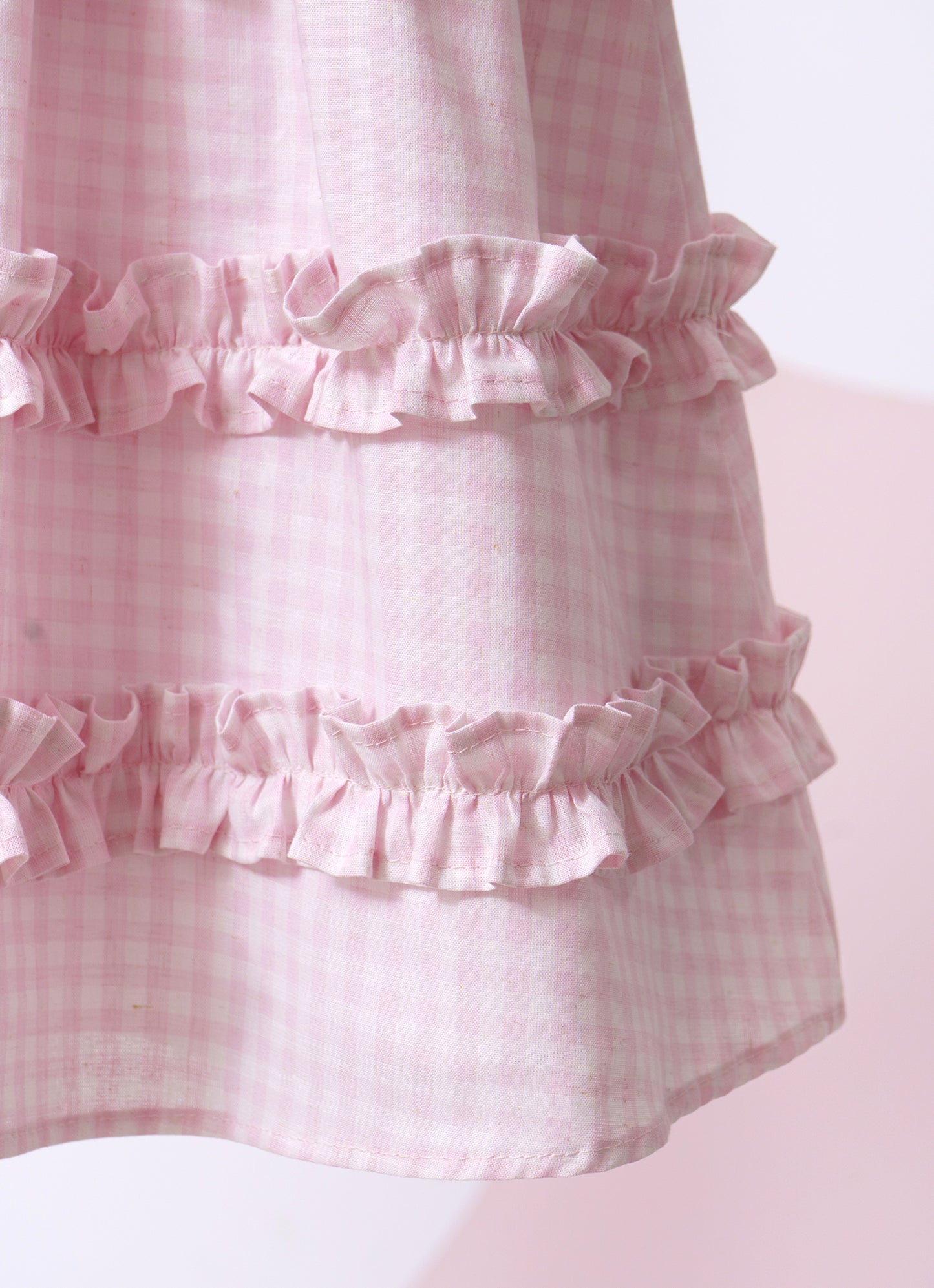 Vestido Algodão Xadrez Frufru