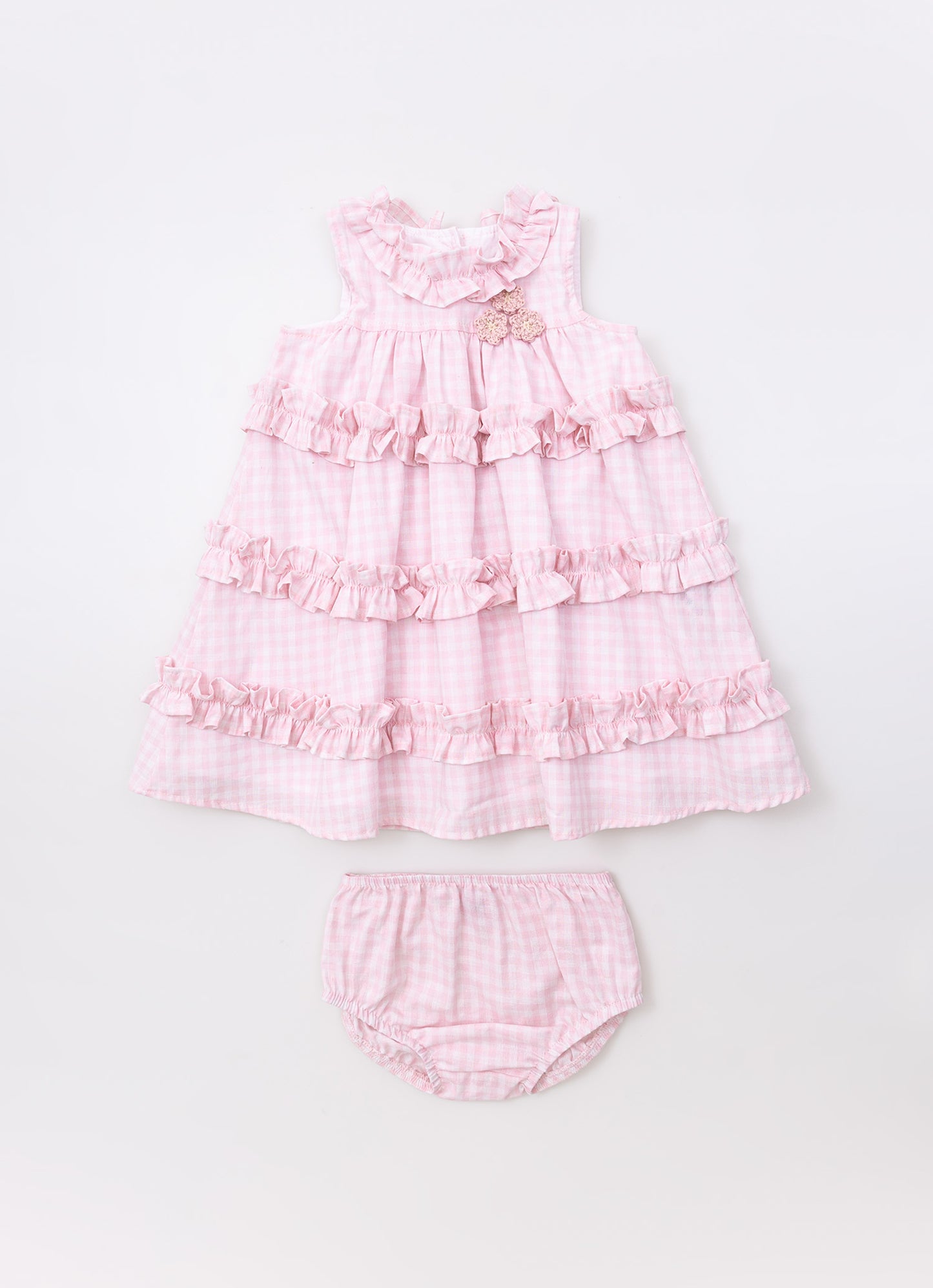 Vestido Algodão Xadrez Frufru