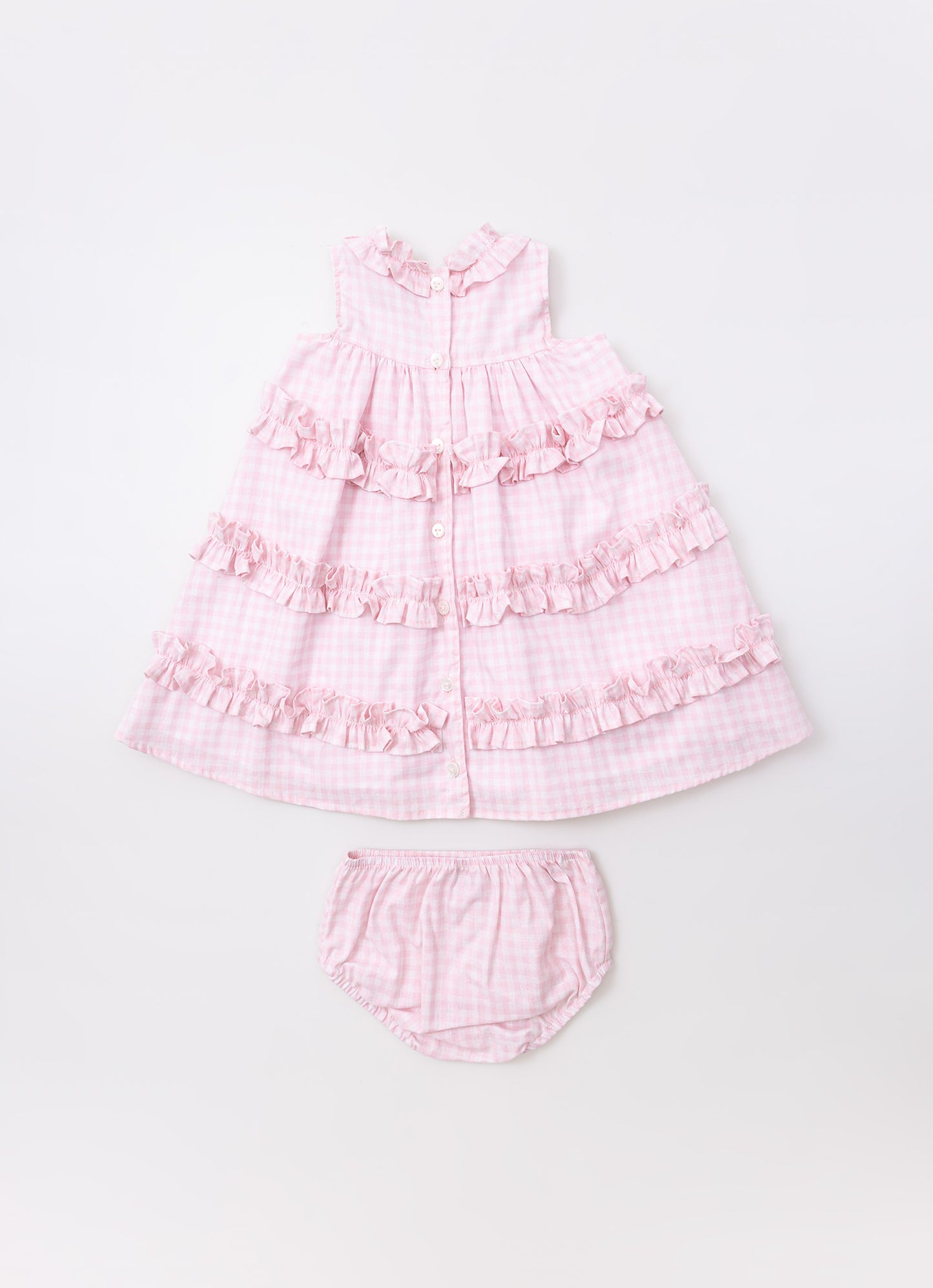 Vestido Algodão Xadrez Frufru