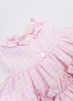 Vestido Algodão Xadrez Frufru