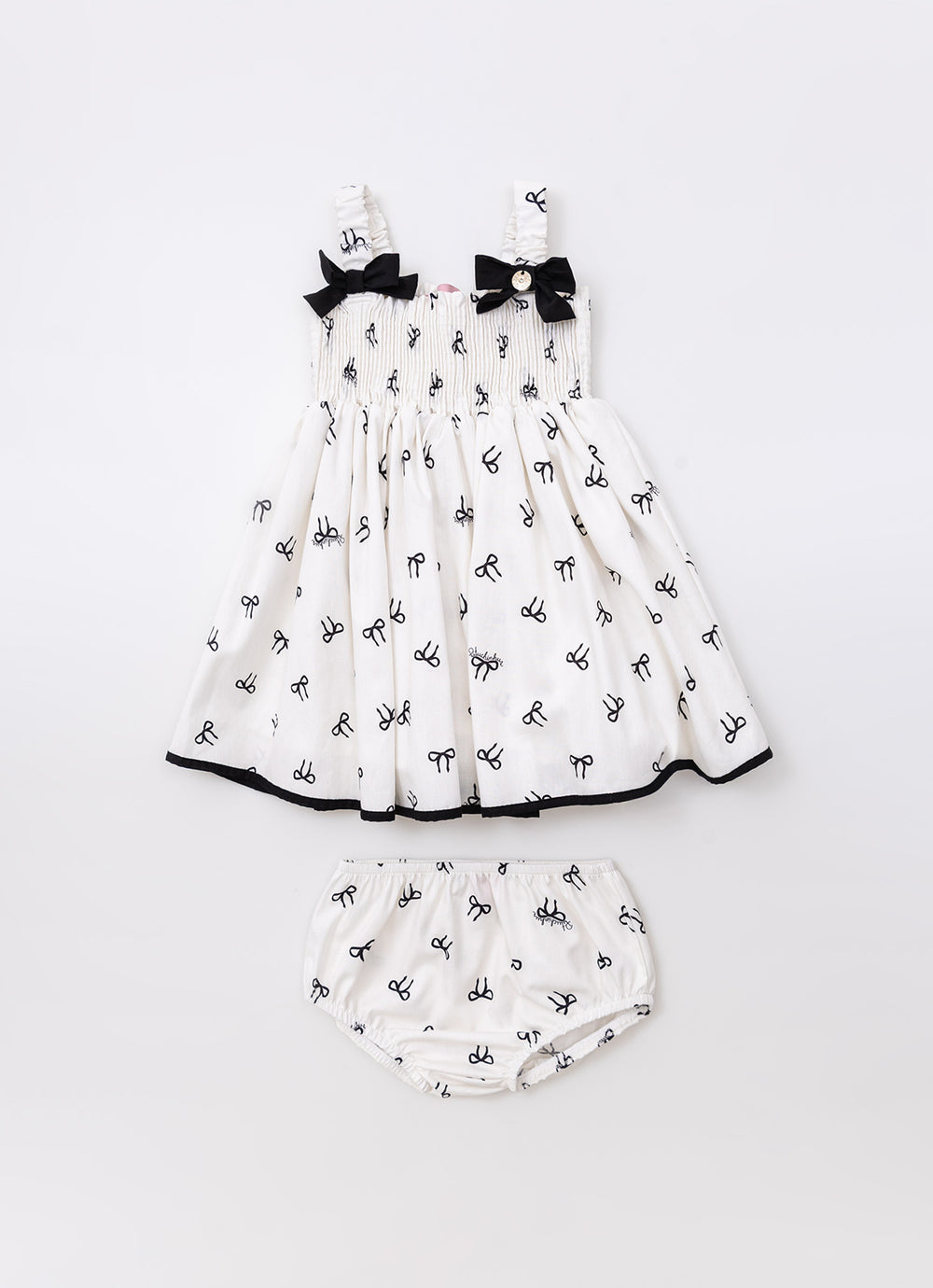 Vestido Algodão Estampa Lacinhos Lastex