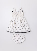 Vestido Algodão Estampa Lacinhos Lastex