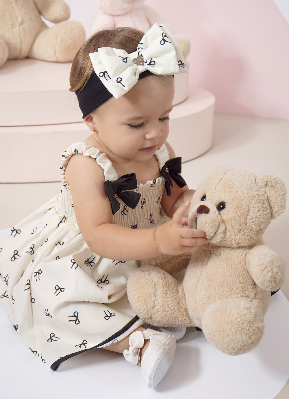 Faixa Laço Duplo Puffer Estampado