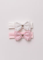 Faixa Laço Duplo Puffer Cristais