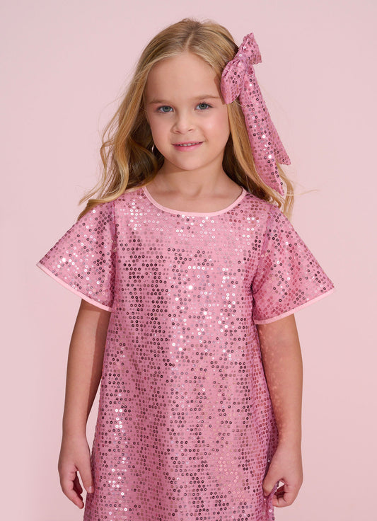 Vestido Festa Paetê Com Presilha Laço Vestido Festa Paetê Com Presilha Laço