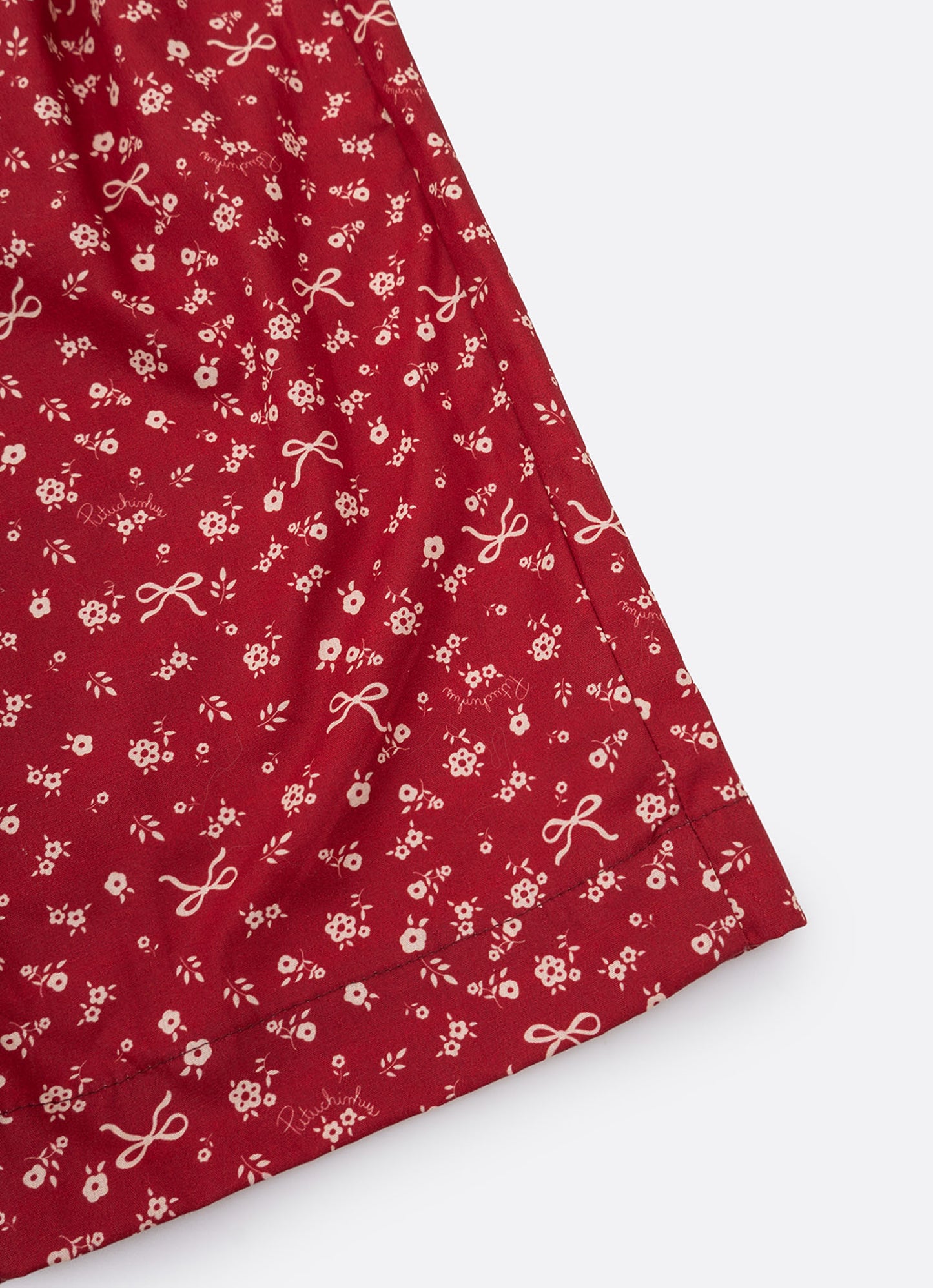 Calça Reta Algodão Mini Flores