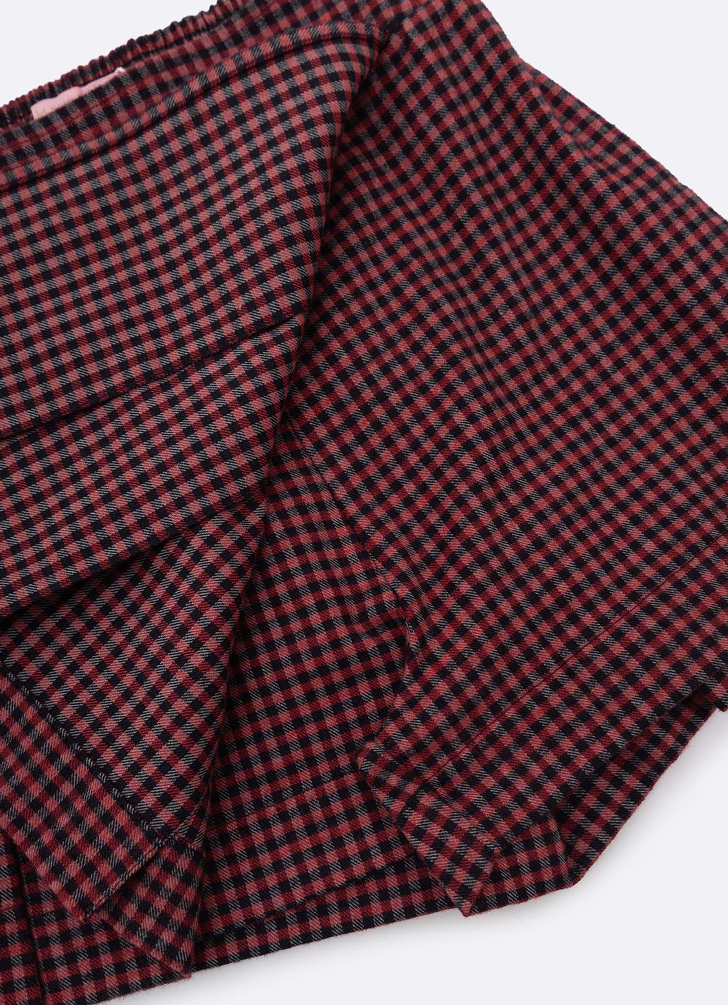 Saia Short Xadrez Pregas