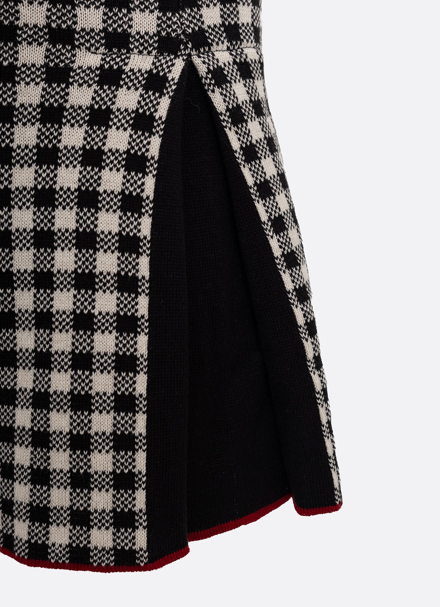 Saia Short Tricot Xadrez Pregas