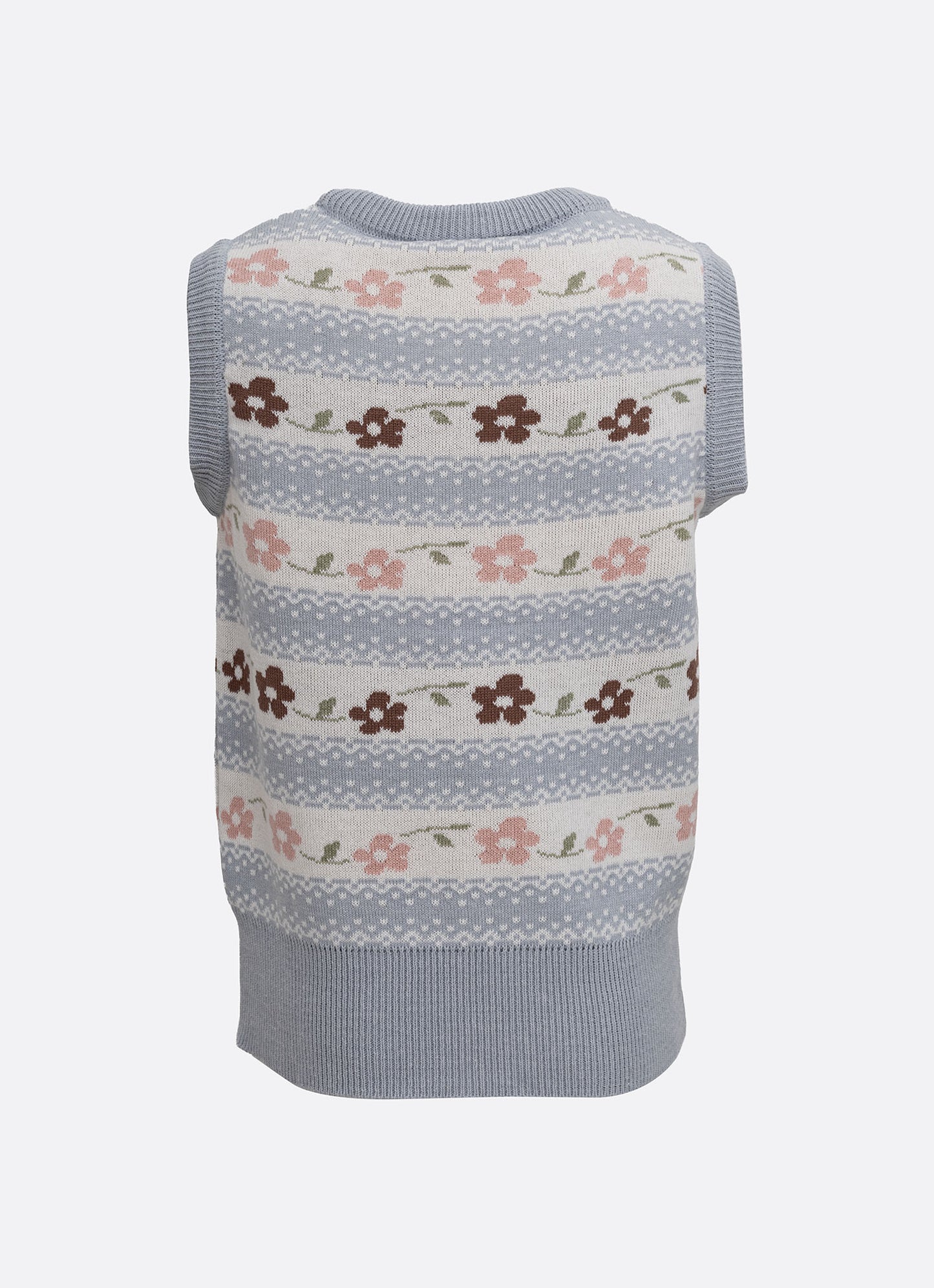 Colete Tricot Listrado Multi Flores