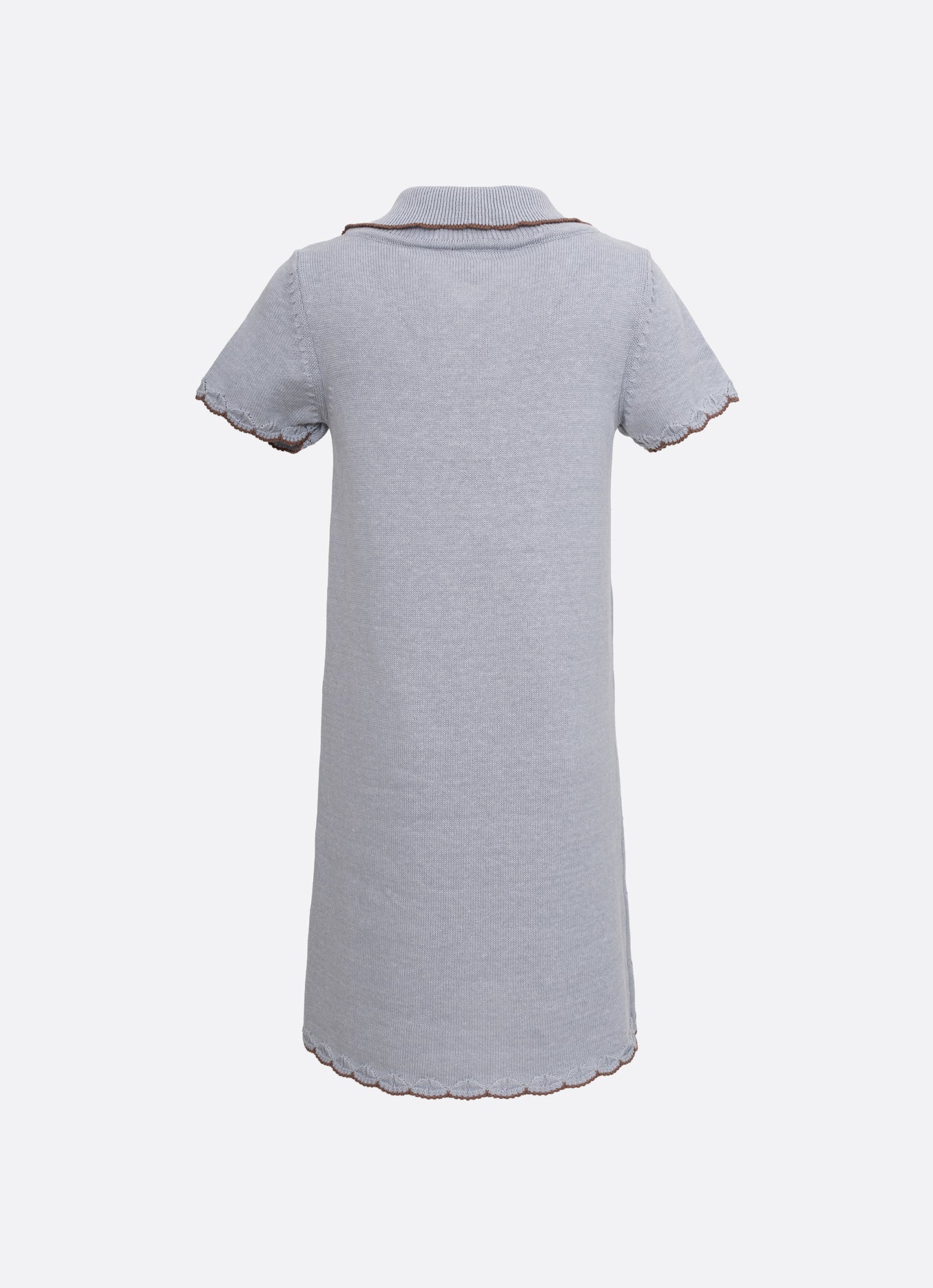 Vestido Tricot Gola Polo Laços Bolsos
