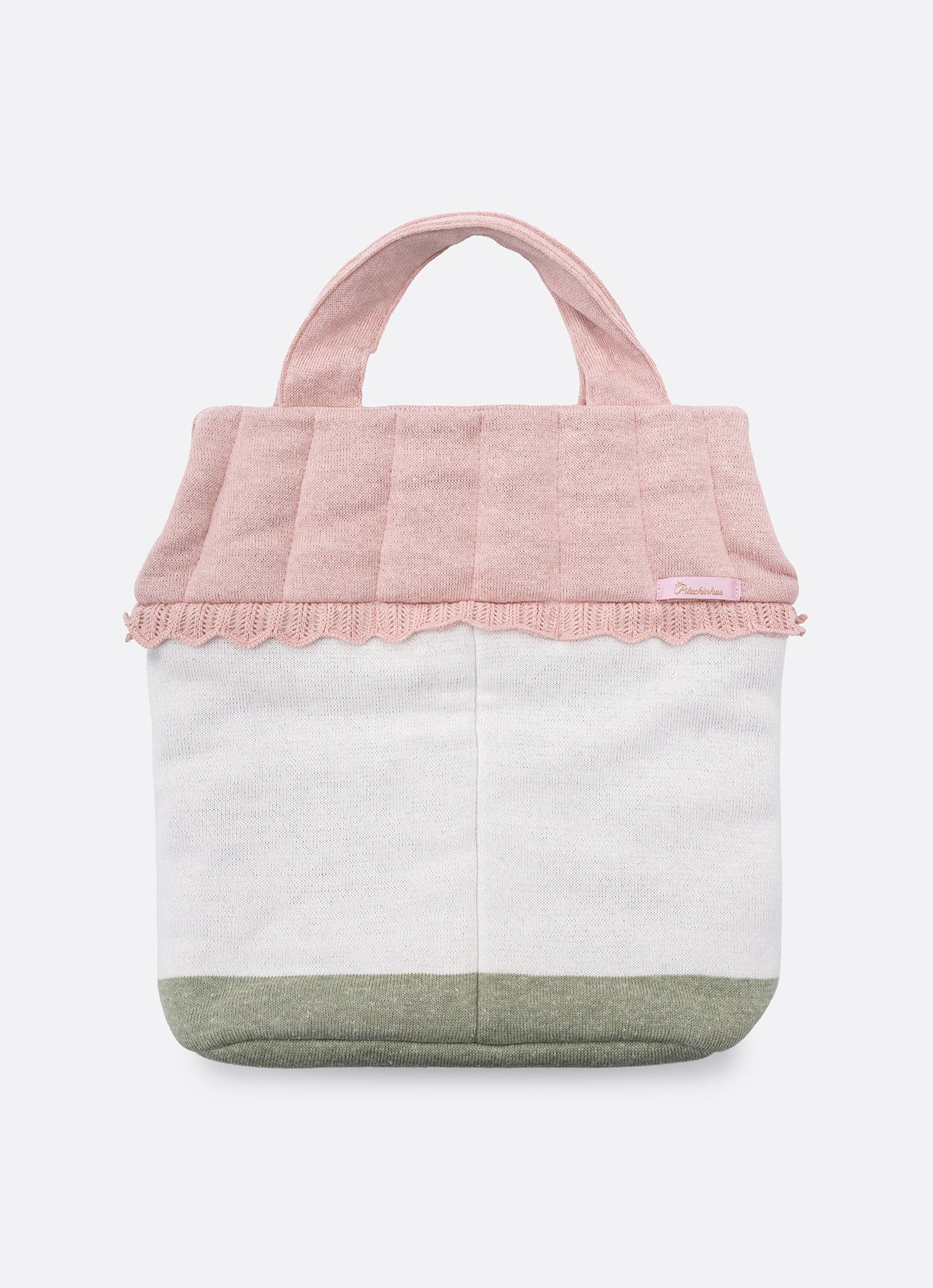 Bolsa Tricot Casinha Cristais e Flores