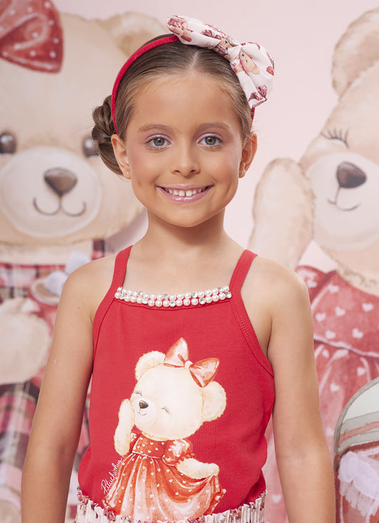 Conjunto Blusa Ribana e Saia Algodão Natal Conjunto Blusa Ribana e Saia Algodão Natal