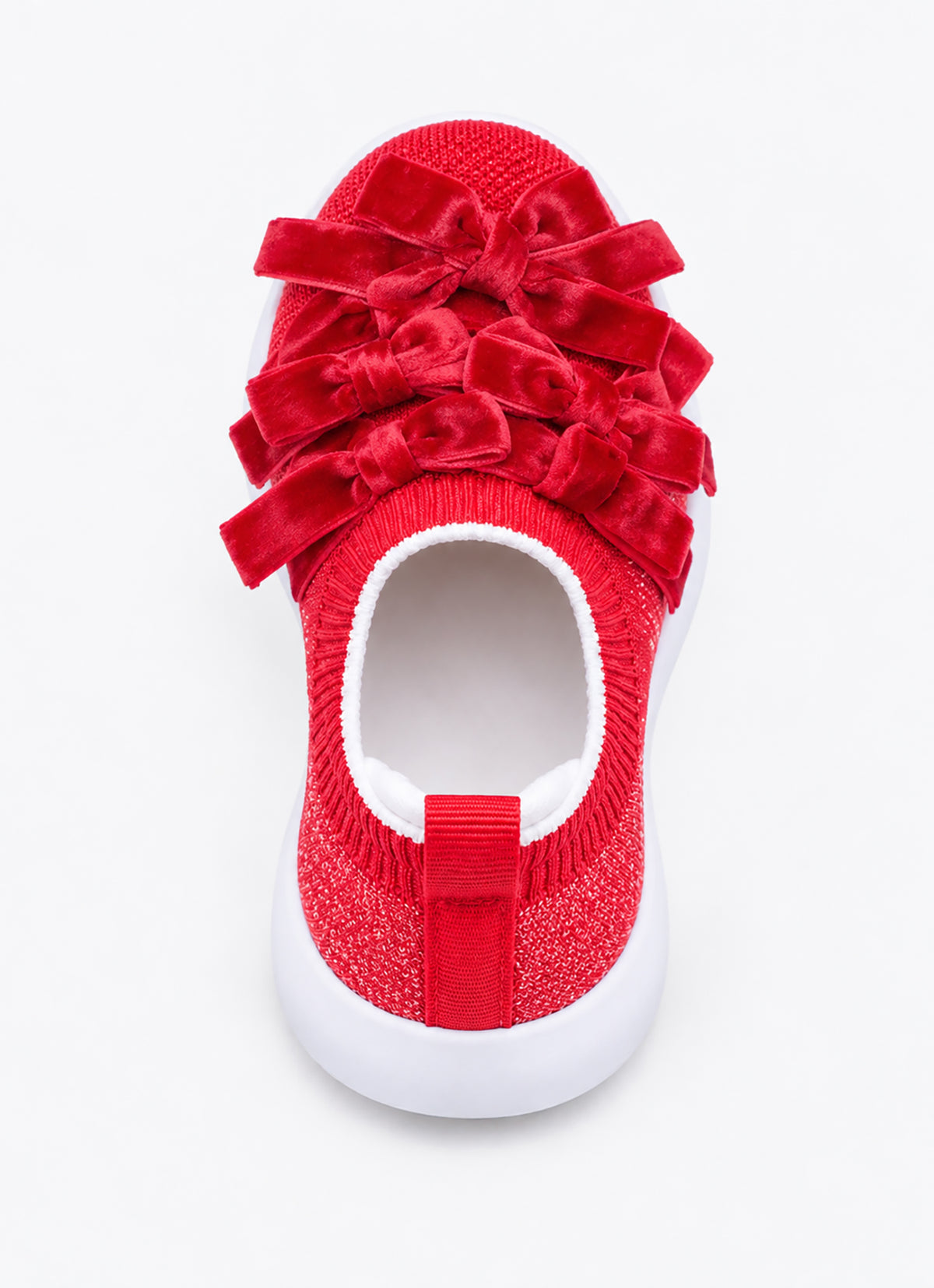 Tênis Knit Laços Veludo Natal