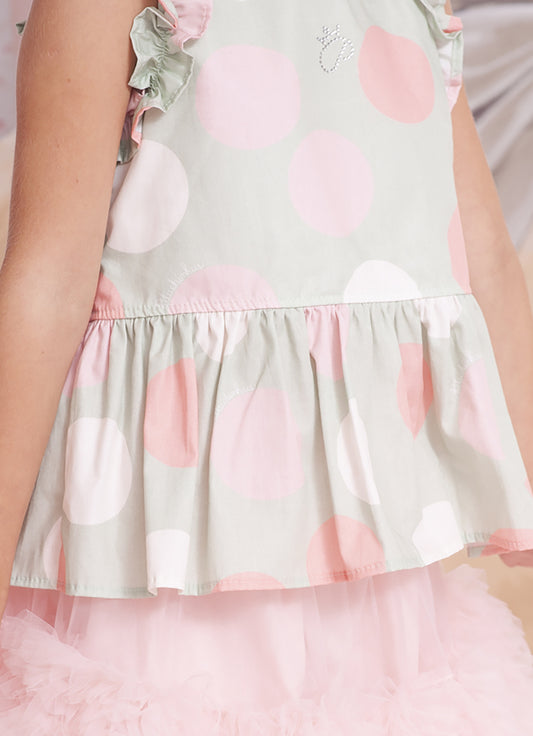 Blusa Algodão Maxi Poá Frufru Blusa Algodão Maxi Poá Frufru