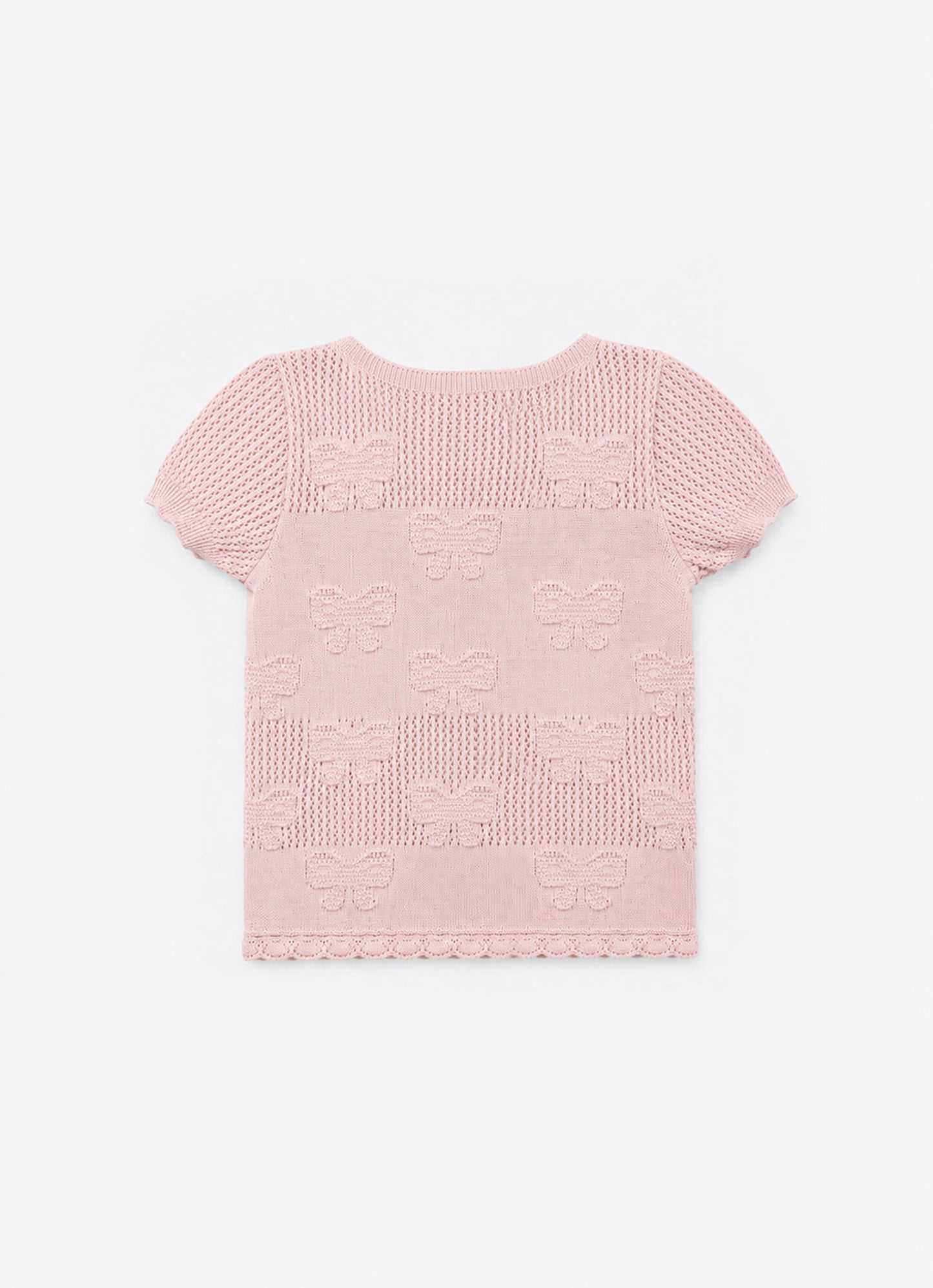 Blusa Tricot Ponto Rendado Laços