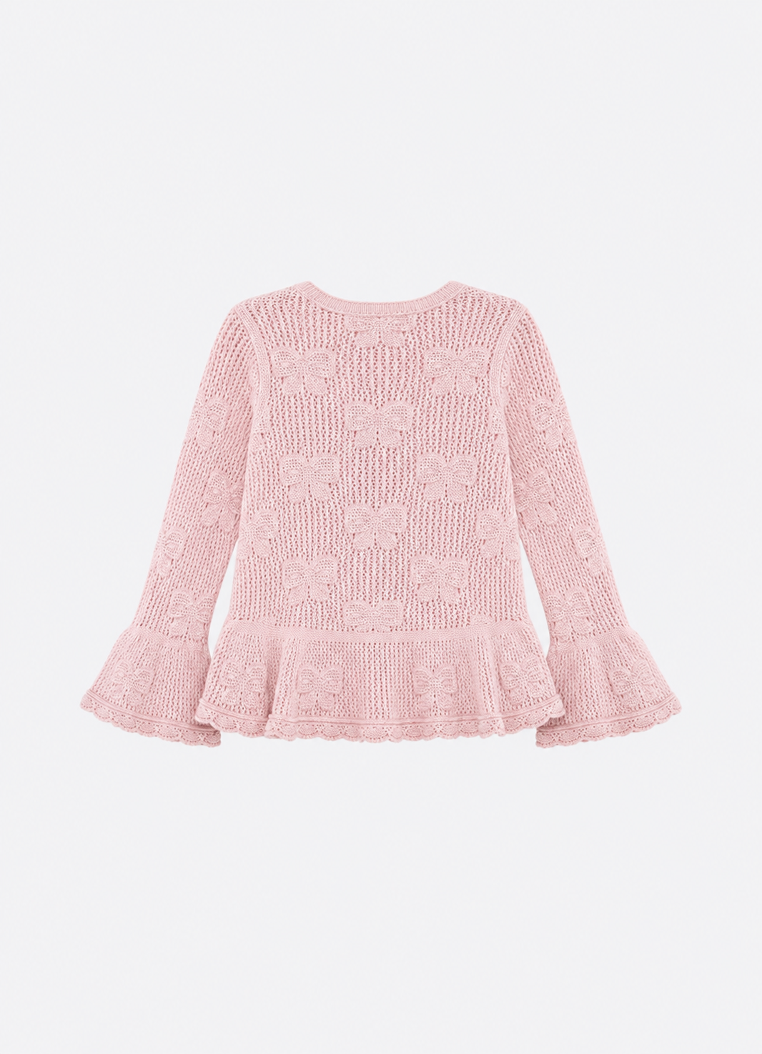 Casaco Tricot Ponto Rendado Laços