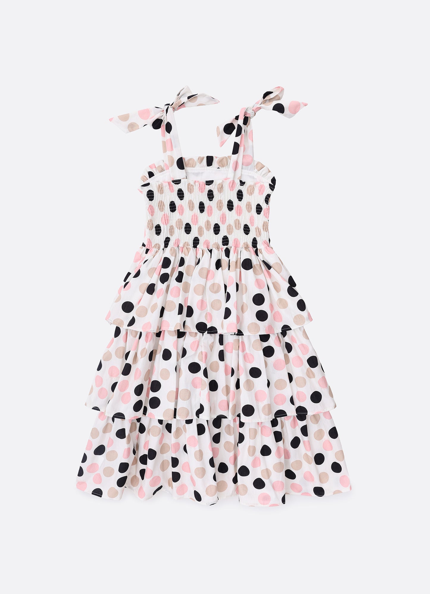 Vestido Algodão Poá Babados