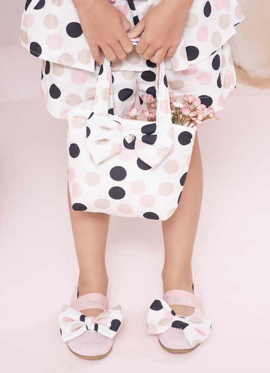 Bolsa Algodão Estampado Laço Puffer Bolsa Algodão Estampado Laço Puffer
