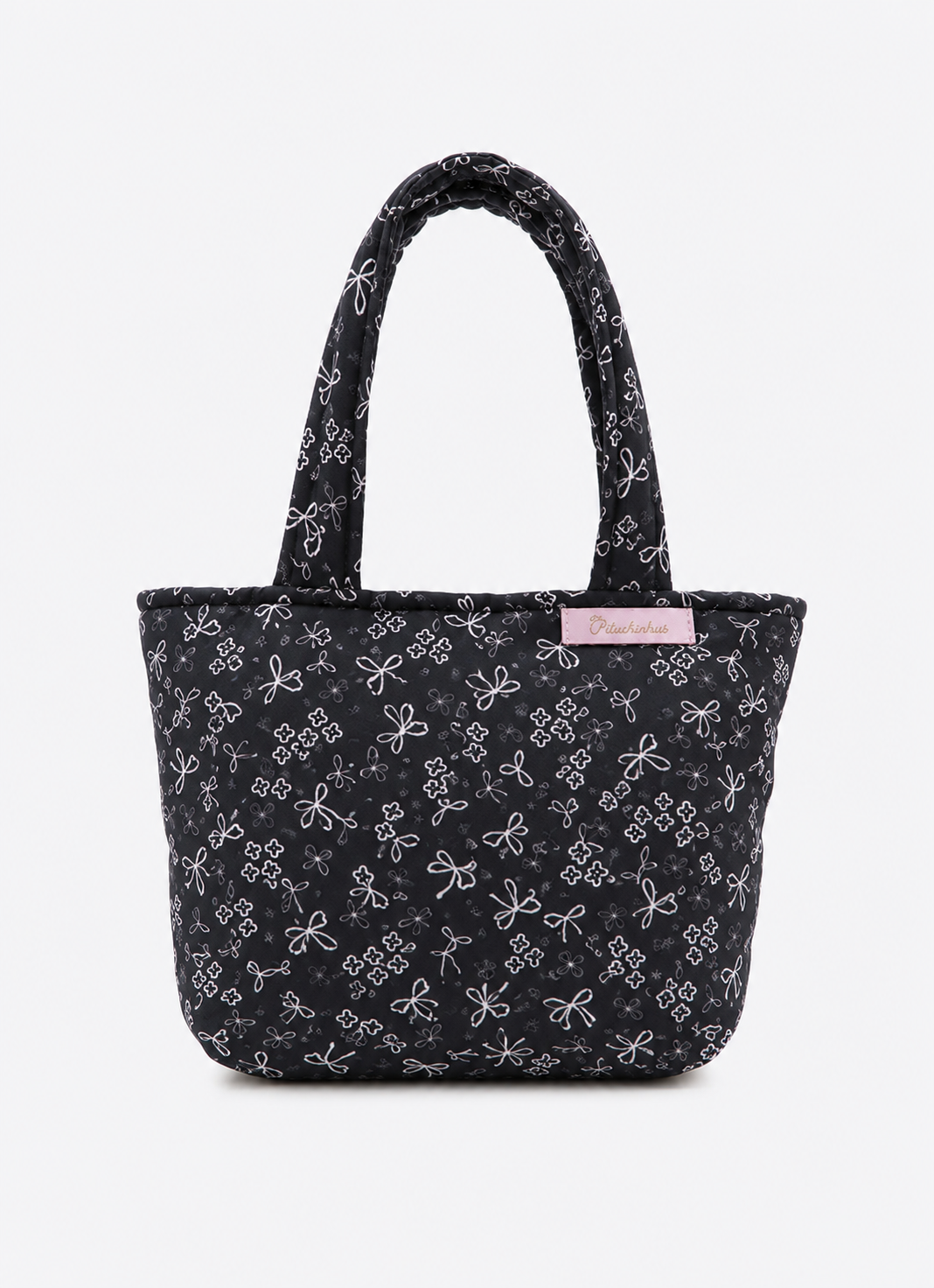 Bolsa Algodão Estampado Laço Puffer