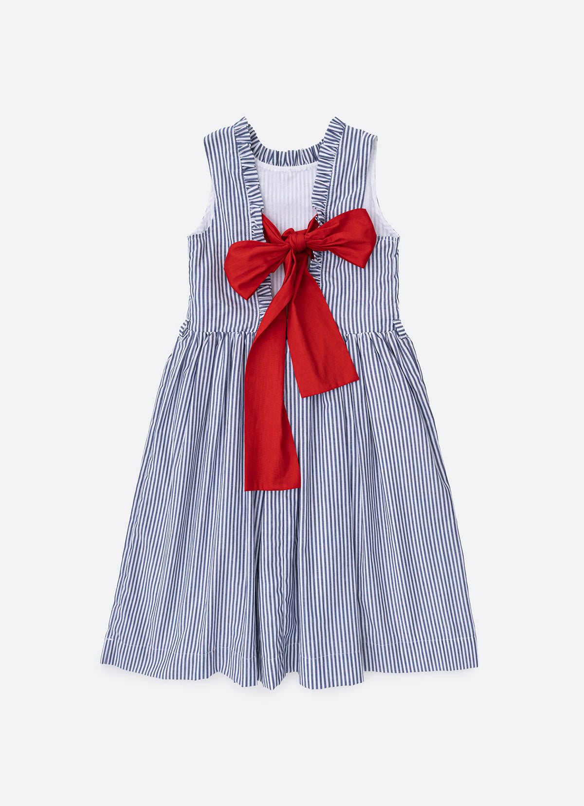Vestido Algodão Listrado com Cinto