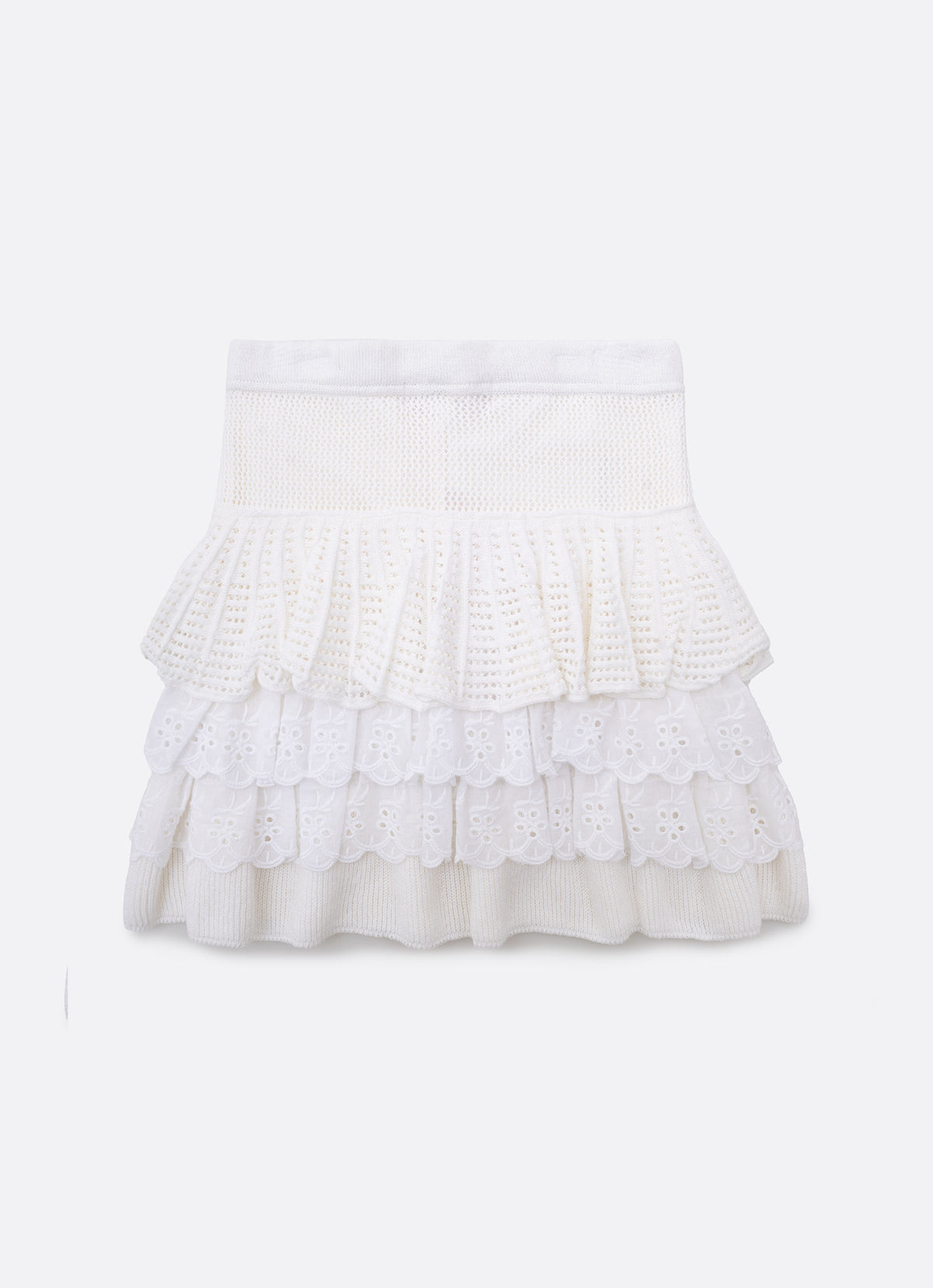 Saia Short Tricot Babados Broderi