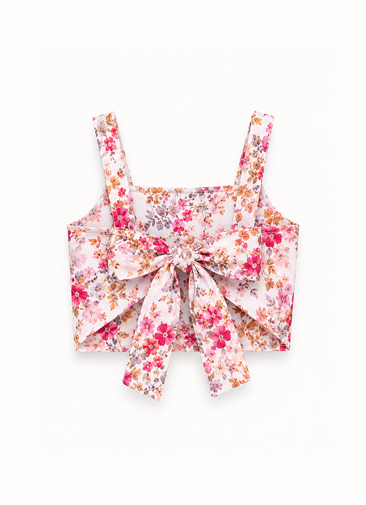 Blusa Cropped Algodão Floral Rendas