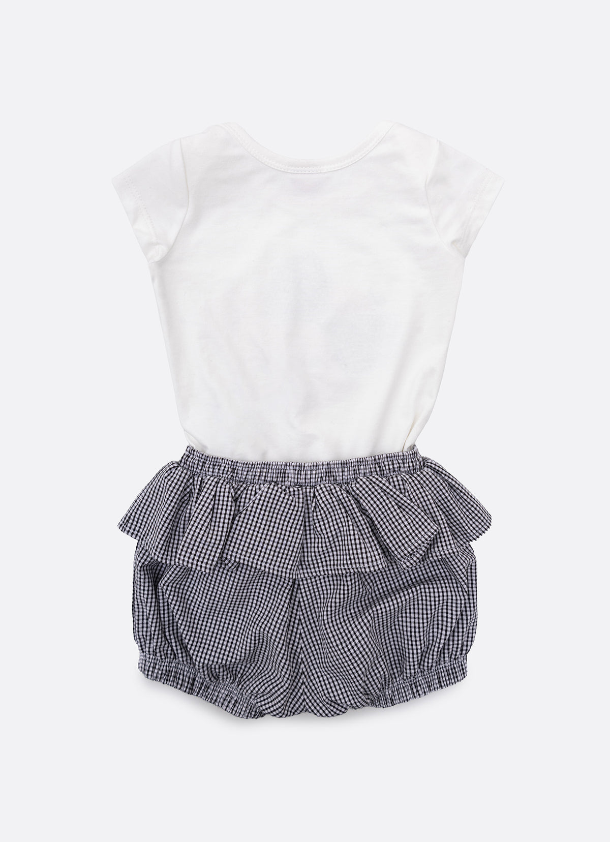 Conjunto Body Ursinha e Short Xadrez Pmini