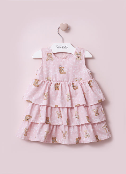 Vestido Algodão Ursinhas Babados Pmini Vestido Algodão Ursinhas Babados Pmini