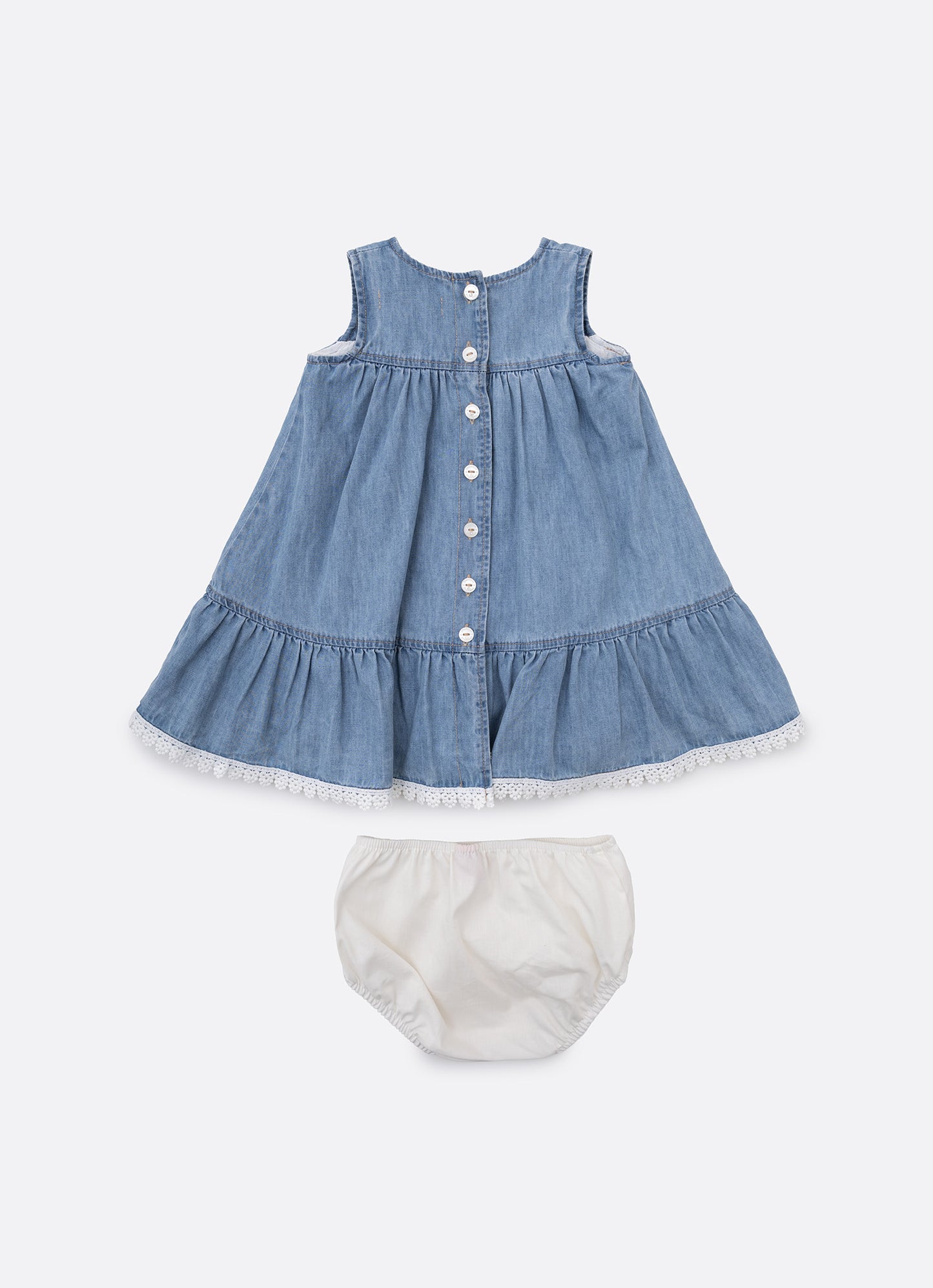 Vestido Jeans Fino Rendinhas Pmini
