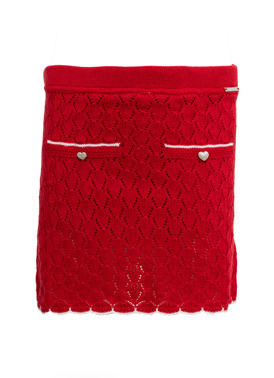 Saia Short Tricot Ponto Rendado Resort Saia Short Tricot Ponto Rendado Resort