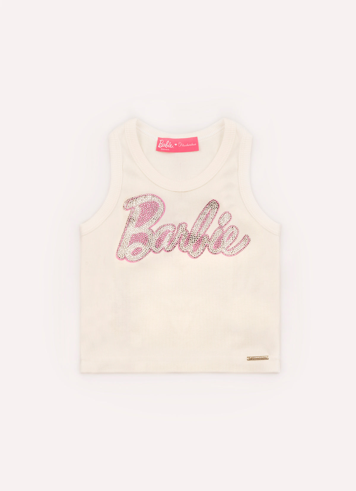 Regata Cropped Ribana Logo Barbie Cristais
