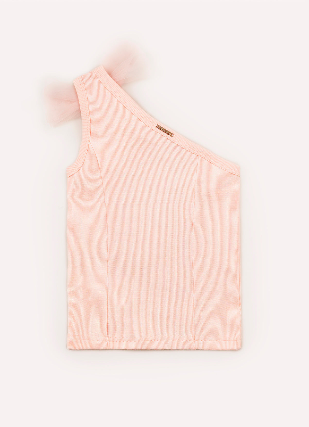 Blusa Ribana Um Ombro Só Barbie Laço Tule