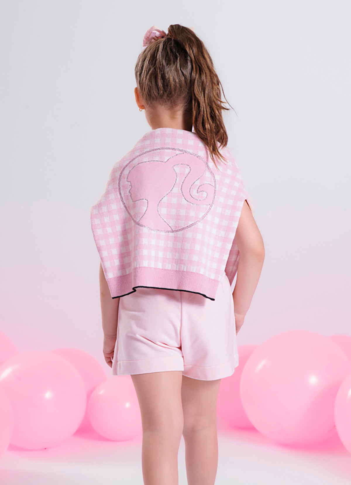 Saia Short Moletom Patche Barbie