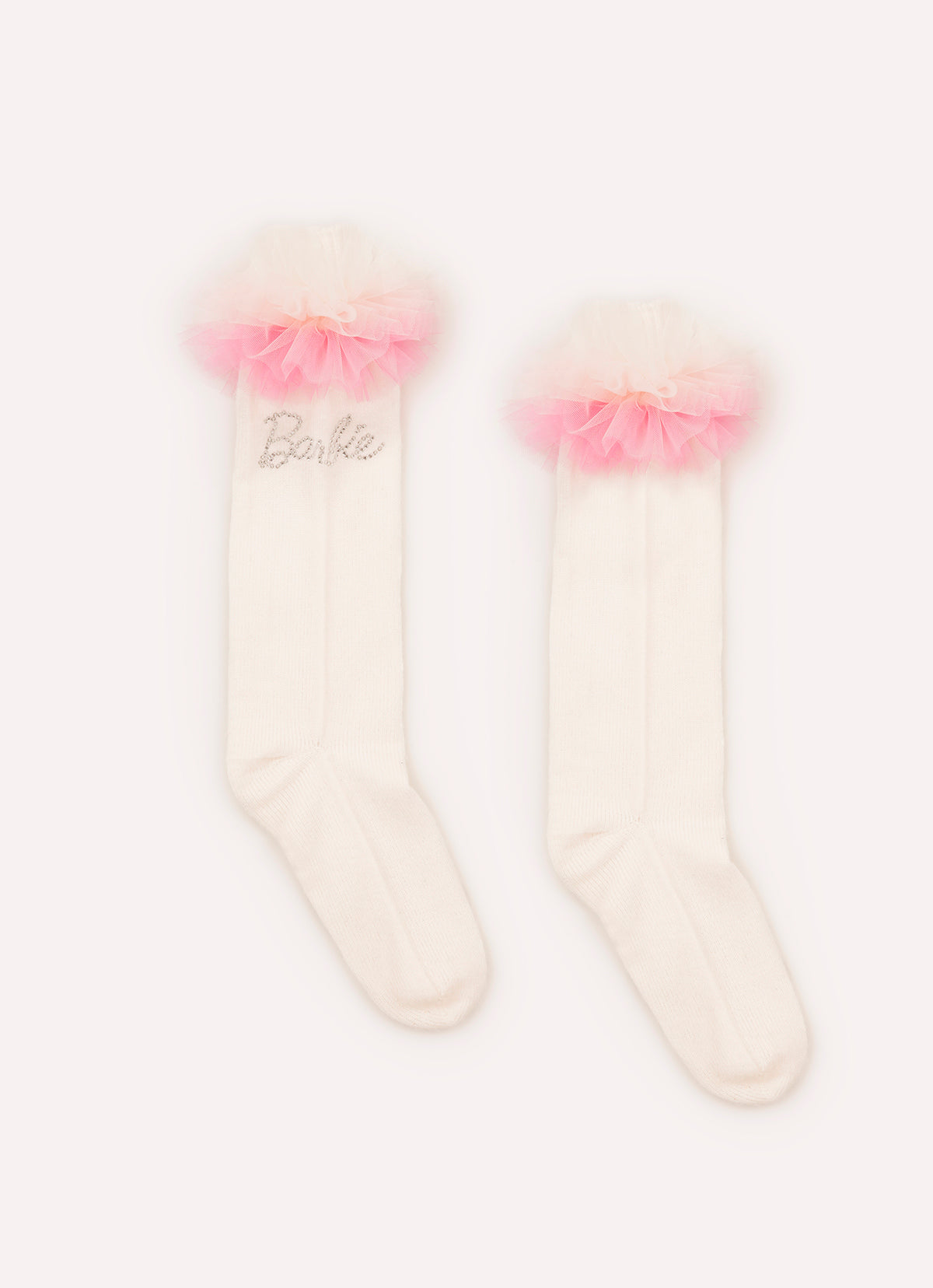 Meia Tricot Babados Tule Barbie