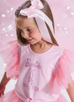 Blusa Cotton Mangas de Tule Barbie