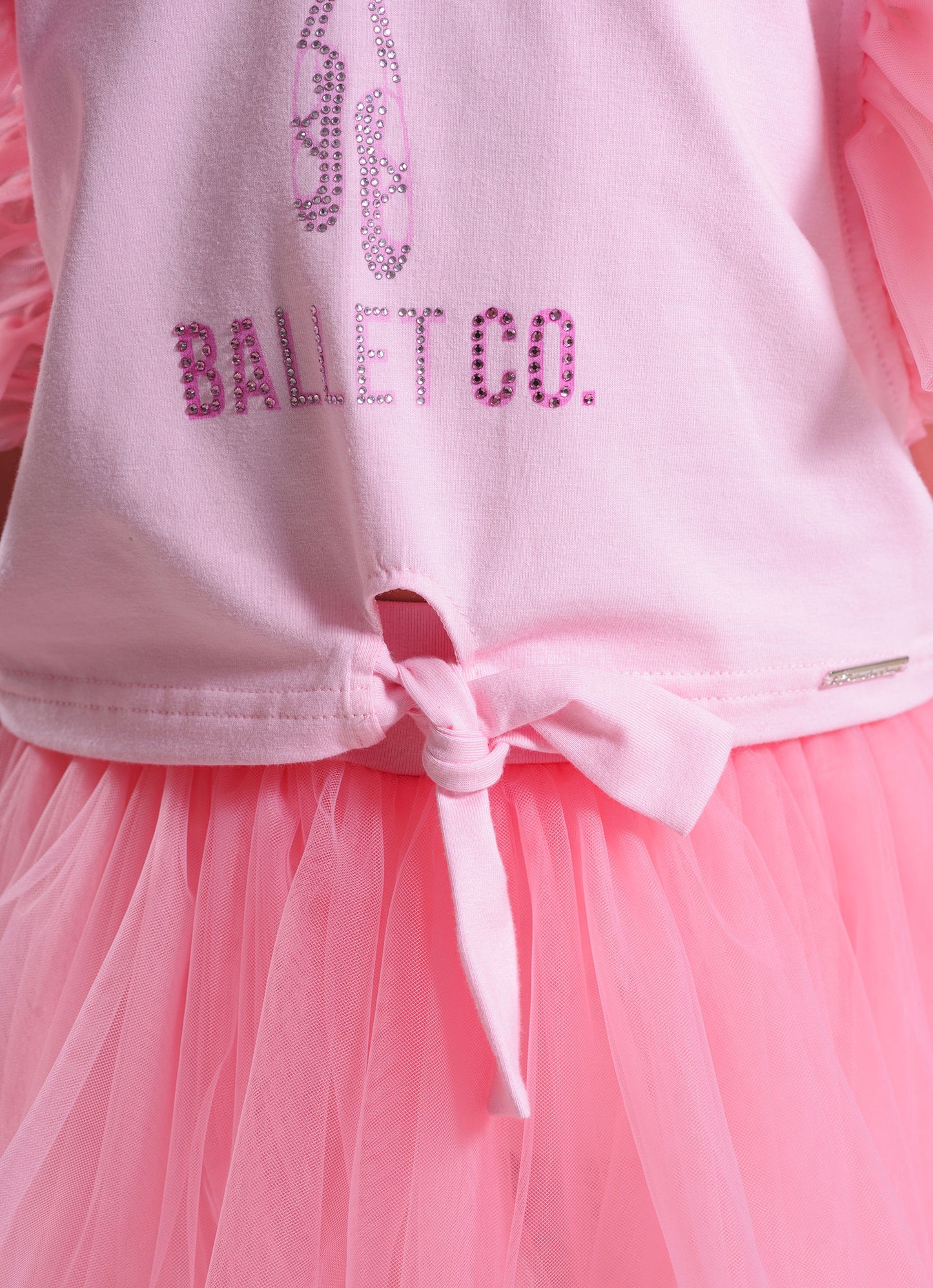 Blusa Cotton Mangas de Tule Barbie
