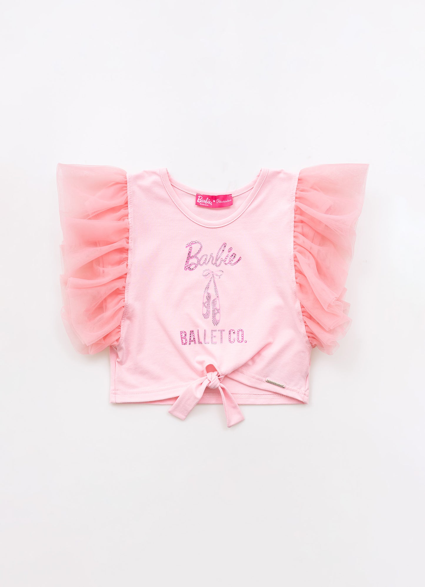 Blusa Cotton Mangas de Tule Barbie
