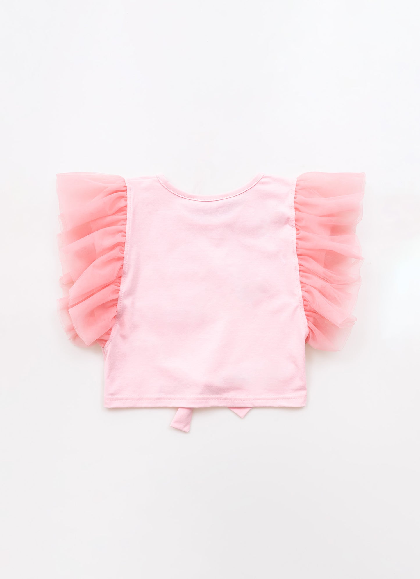 Blusa Cotton Mangas de Tule Barbie