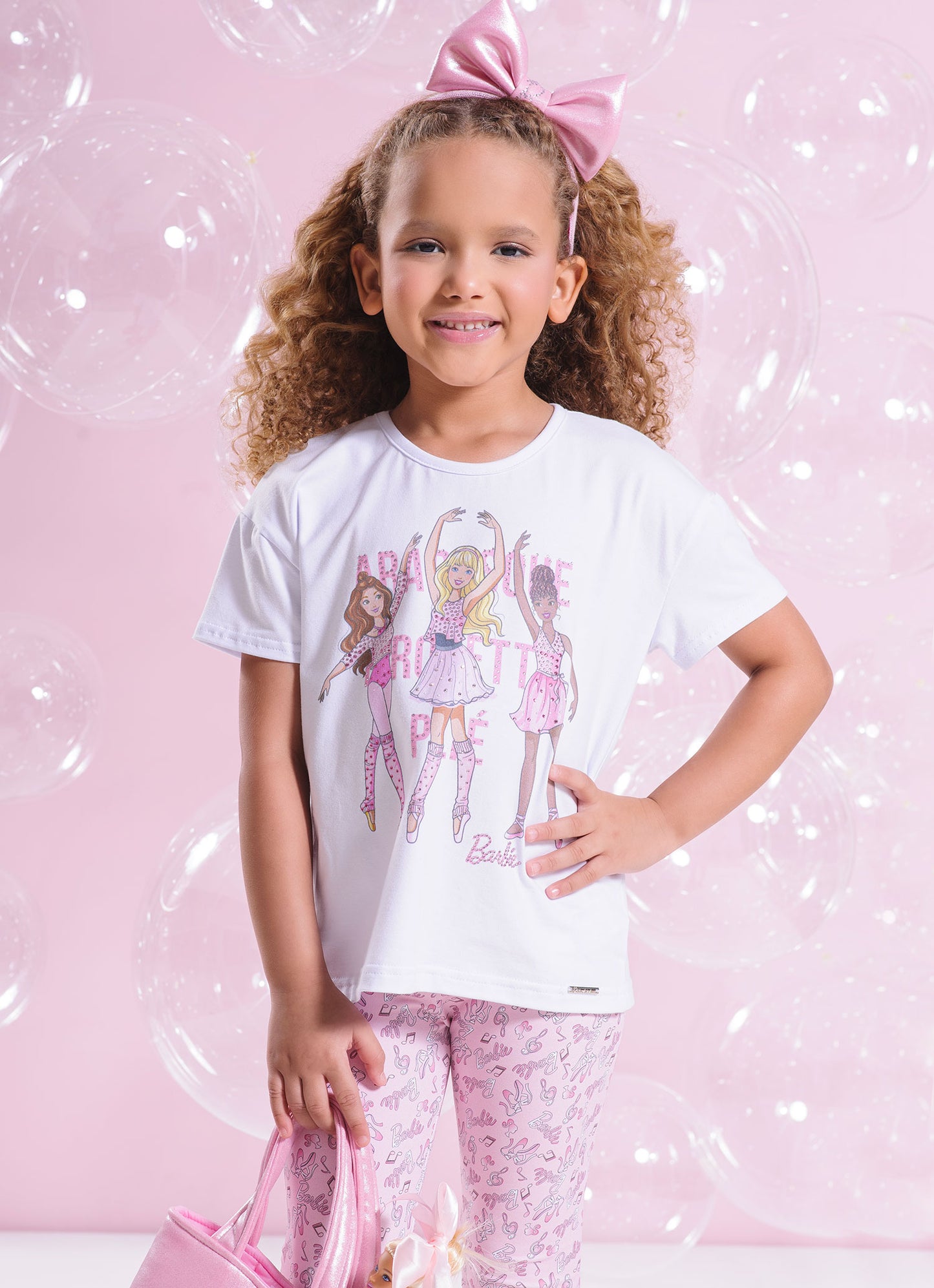 Blusa Cotton Serigrafia Barbie Bailarina